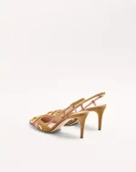 Valentino VLogo Signature Slingback Pump In Crust Leather With Floral Embroidery 80Mm - Image 4